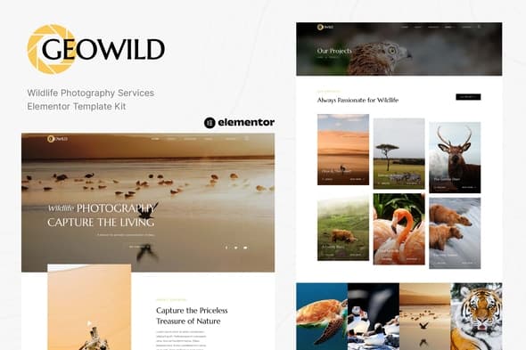 Geowild - Wildlife Photography Services Elementor Template