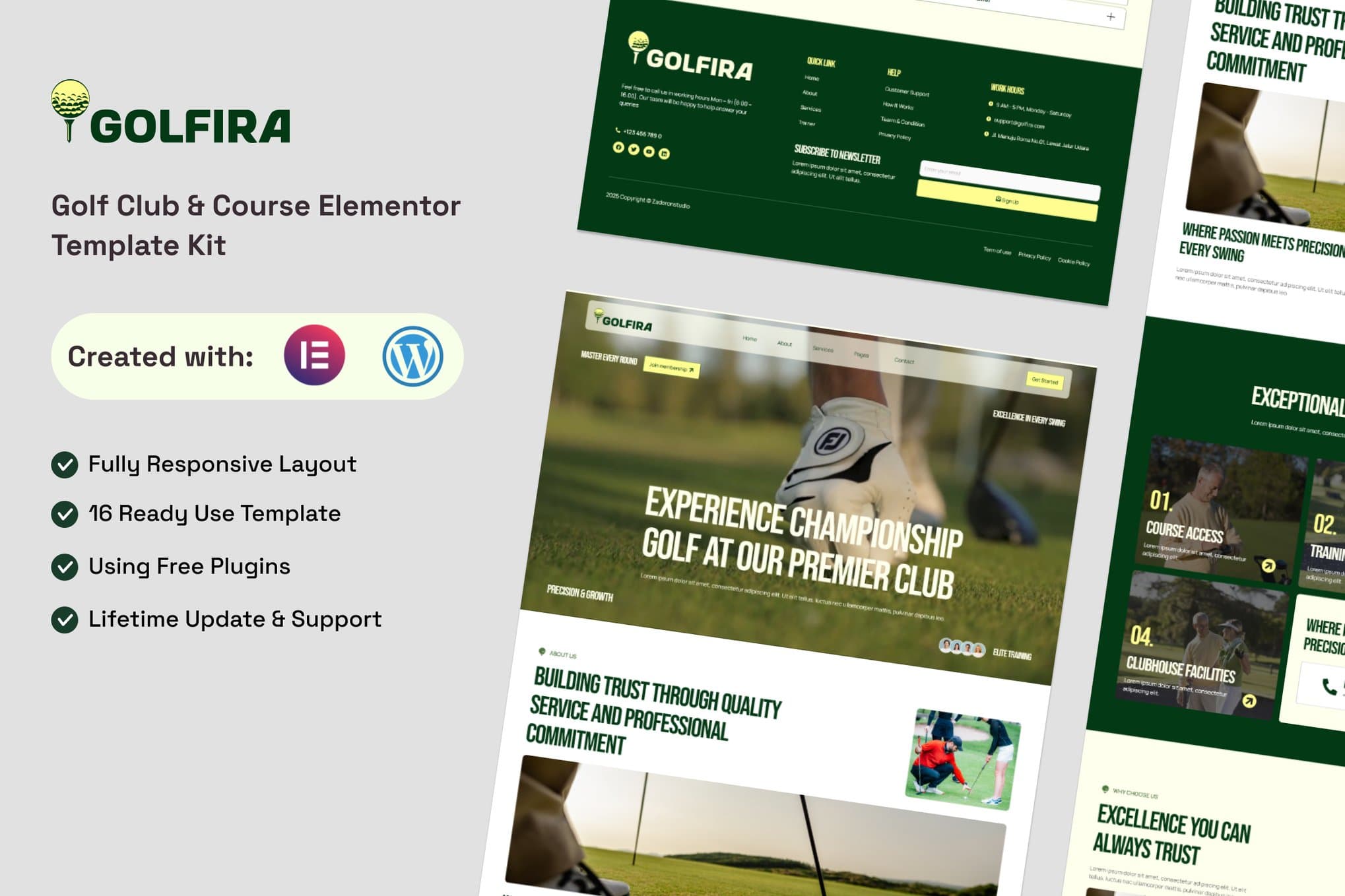 Golfira - Golf Club & Course Elementor Template