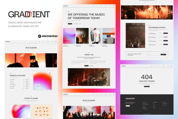 Graddient - Music Band & Musician Elementor Template