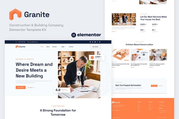 Granite - Construction & Building Company Elementor Template