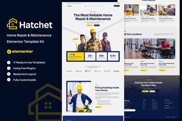 Hatchet - Home Repair & Maintenance Elementor Template