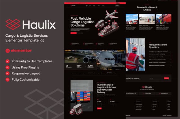 Haulix - Cargo & Logistic Services Elementor Template