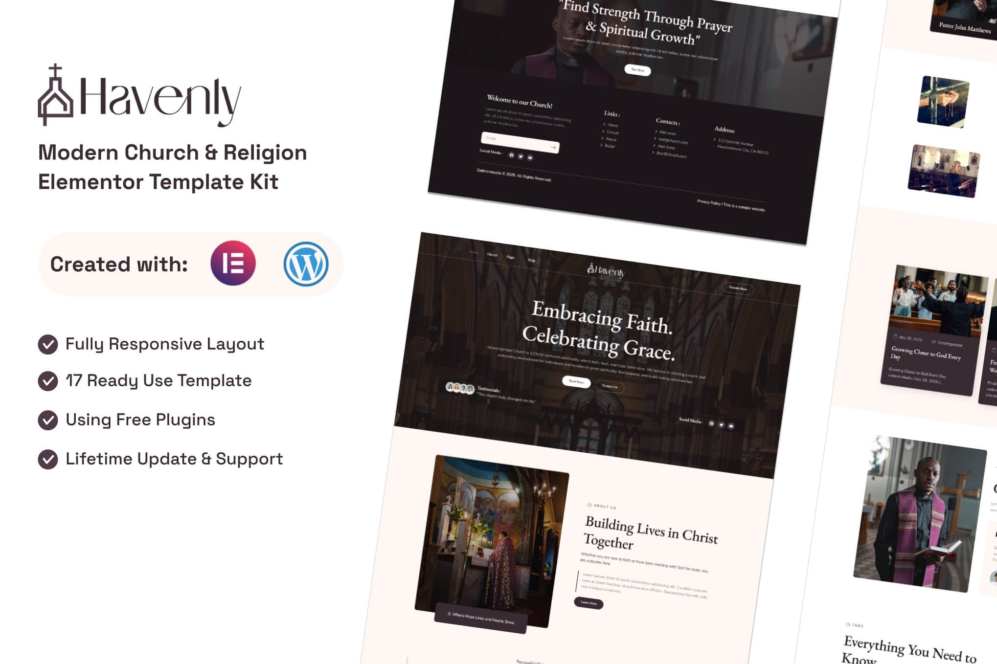 Havenly - Modern Church & Religion Elementor Template
