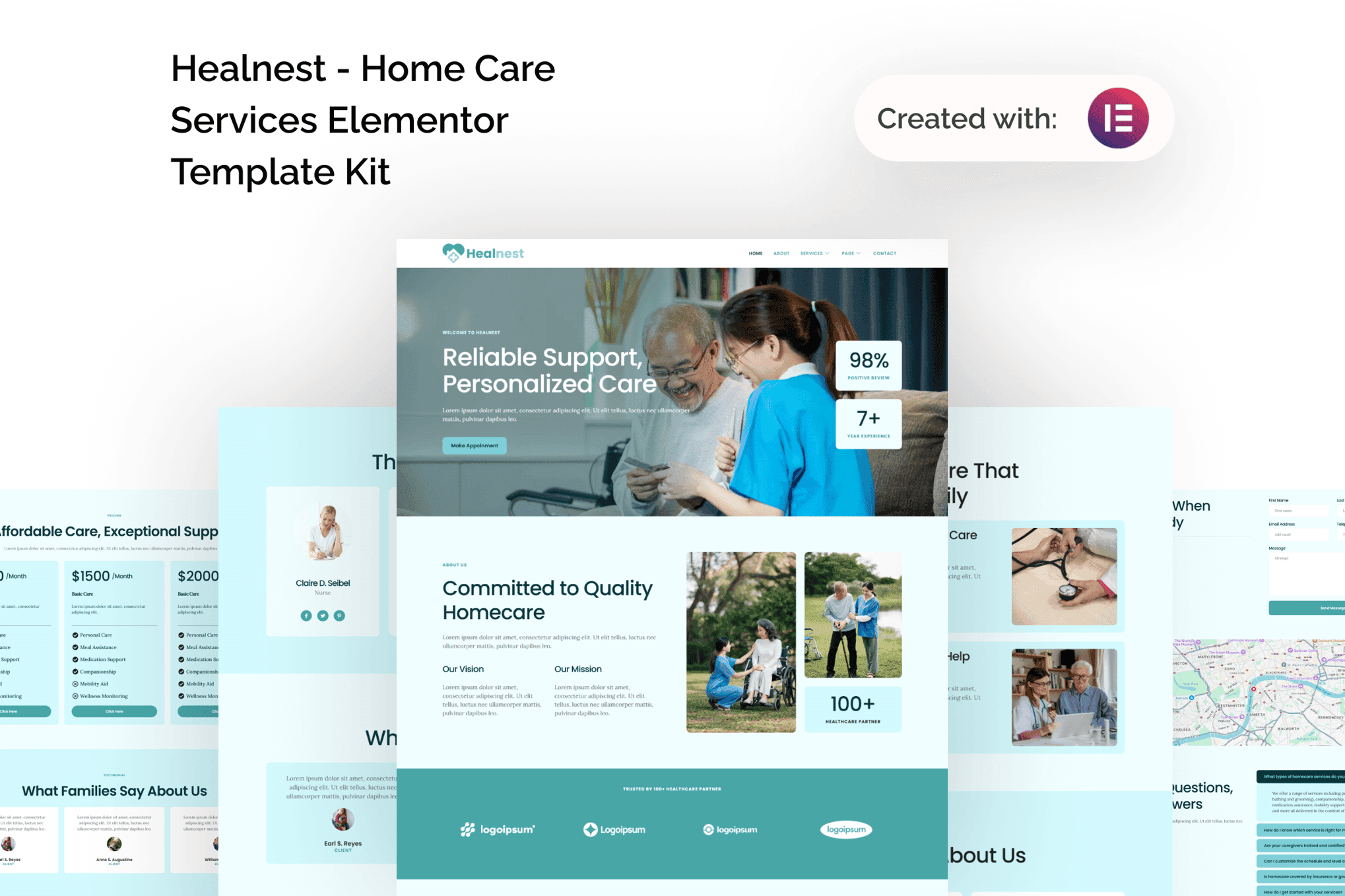 Healnest - Home Care Services Elementor Template