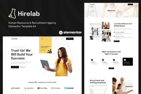 Hirelab - Human Resource & Recruitment Agency Elementor Template