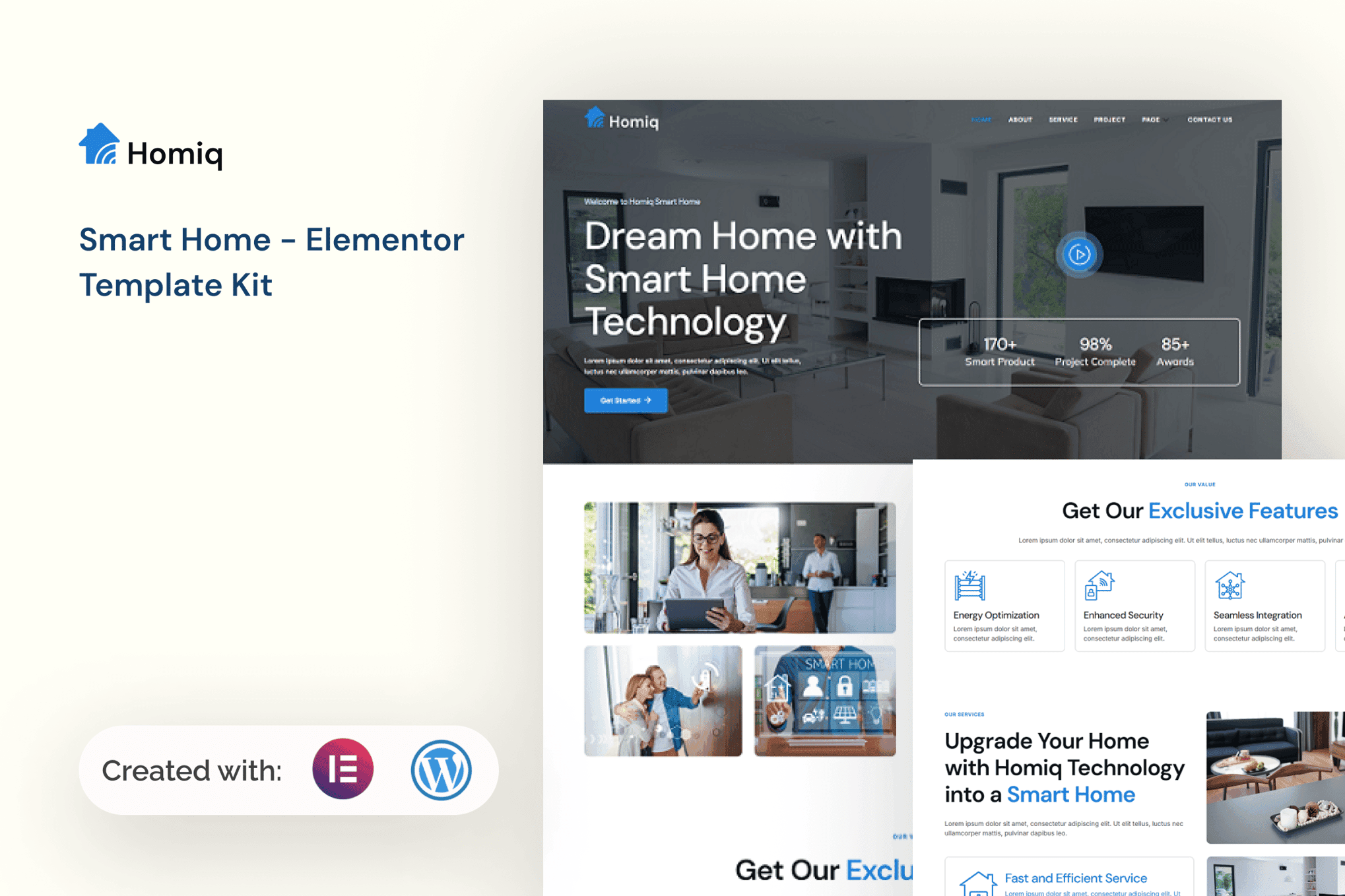 Homiq - Smart Home Elementor Template