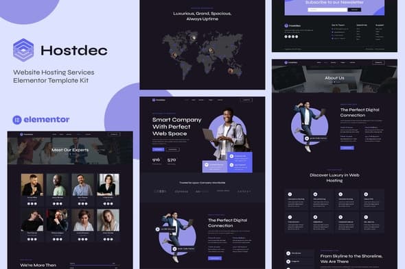 Hostdec - Website Hosting Services Elementor Template