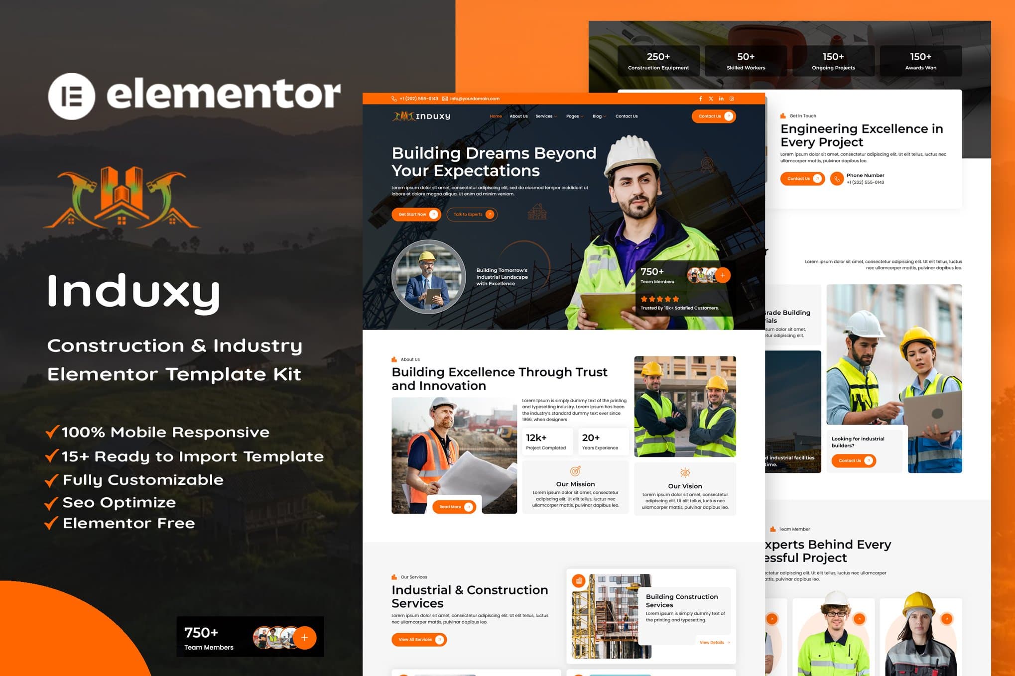 Induxy - Construction & Industry Elementor Template