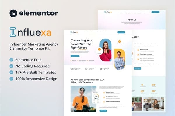 Influexa - Influencer Marketing Agency Elementor Template