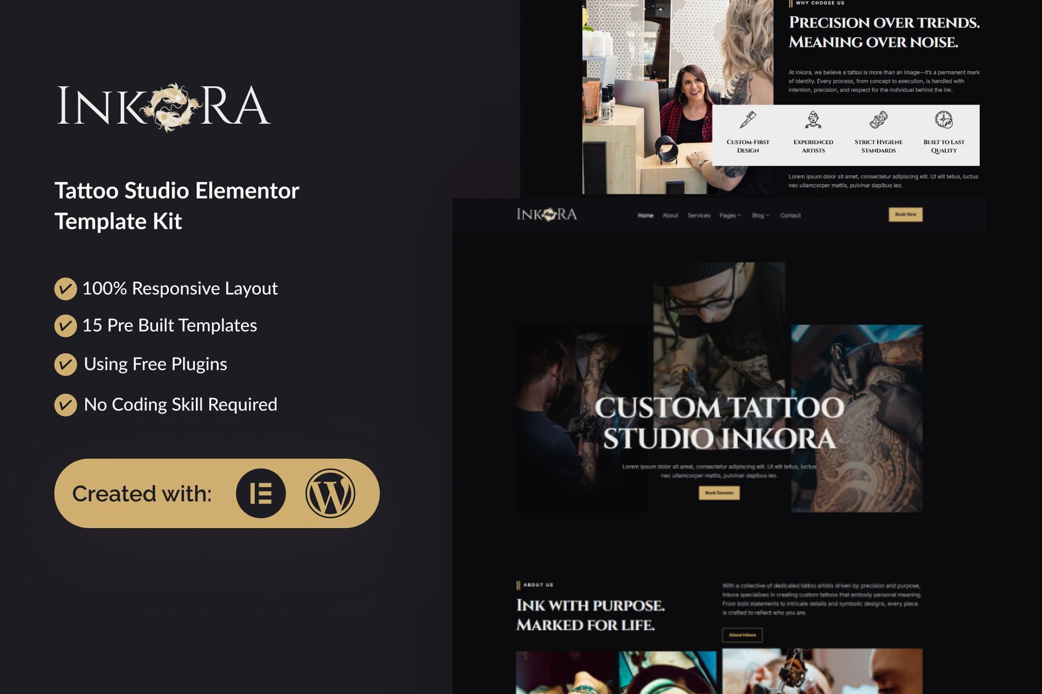 Inkora - Tattoo Studio Elementor Template