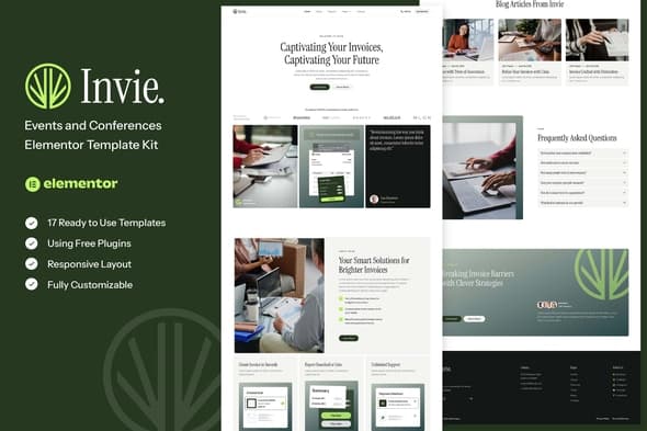 Invie - Invoicing Platform & SaaS Elementor Template