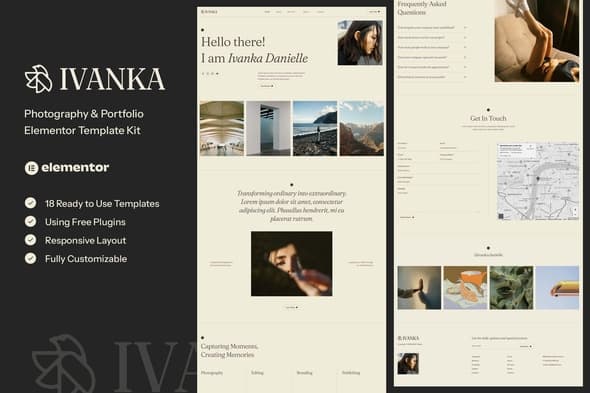 Ivanka - Photography & Portfolio Elementor Template