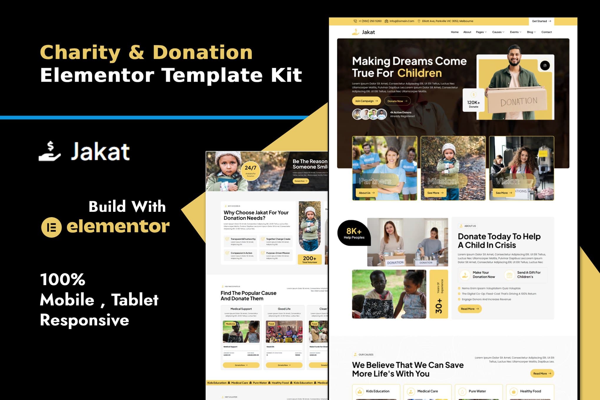 Jakat - Charity & Donation Elementor Template