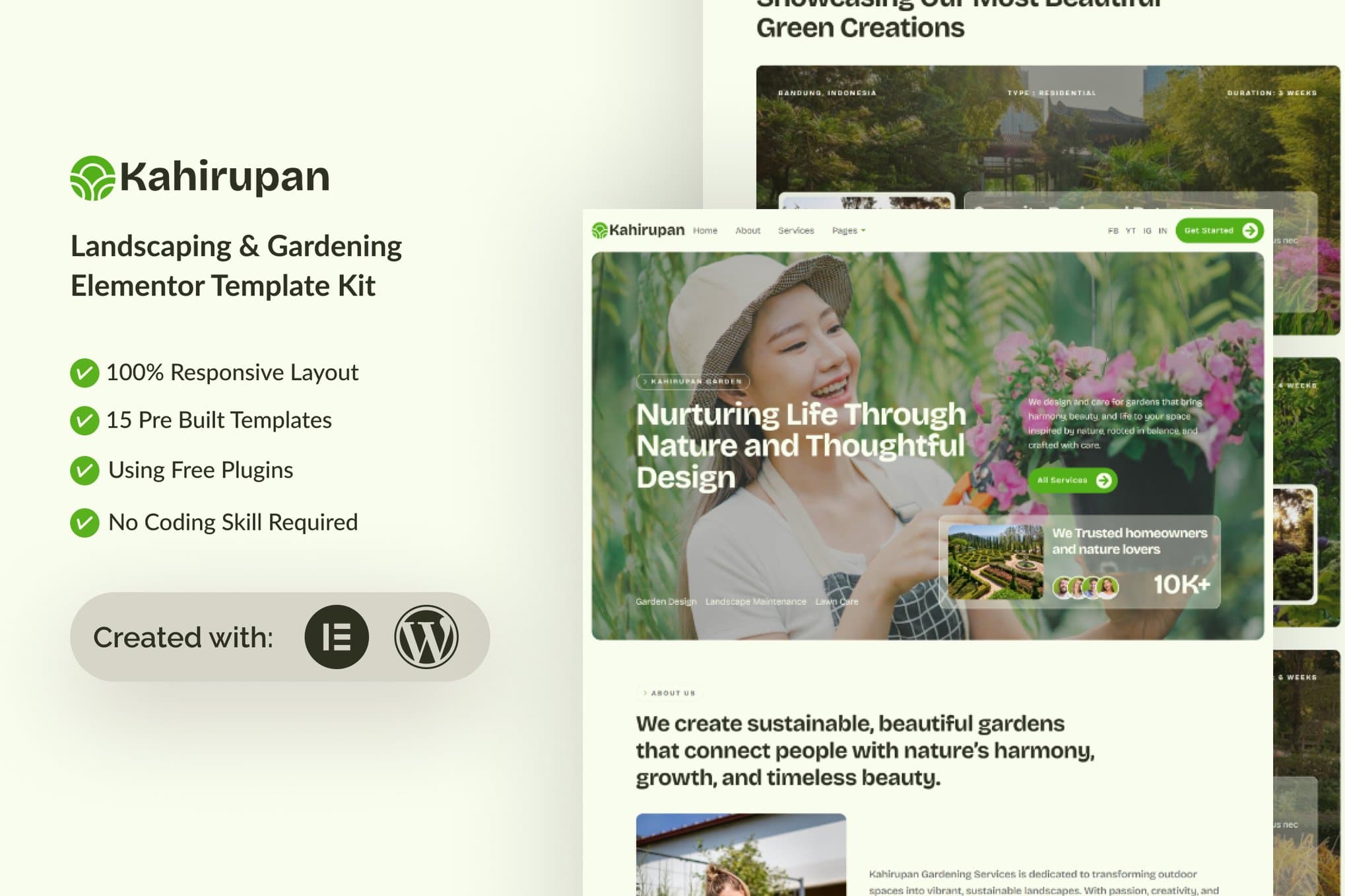 Kahirupan - Landscape & Gardening Elementor Template