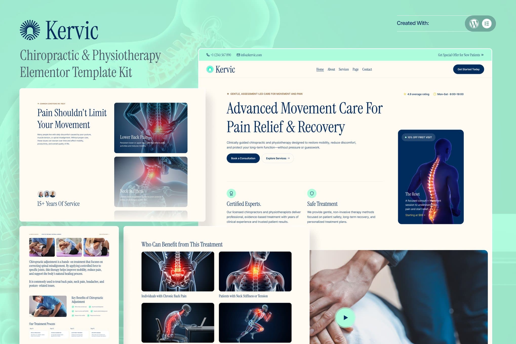 Kervic – Chiropractic & Physiotherapy Elementor Template