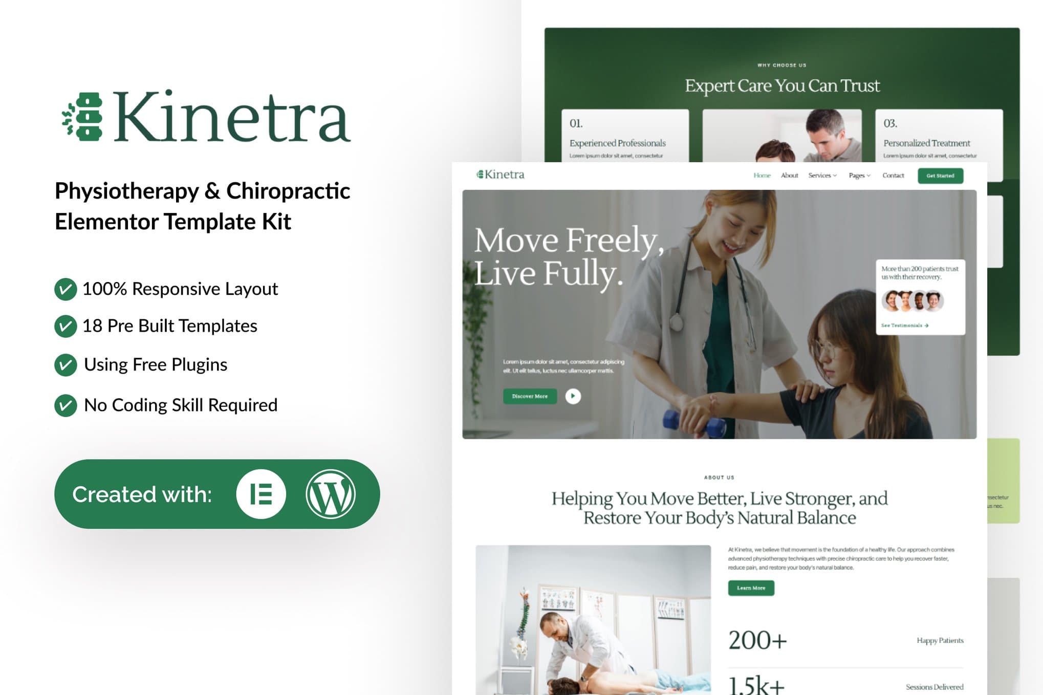 Kinetra - Physiotherapy & Chiropractic Elementor Template