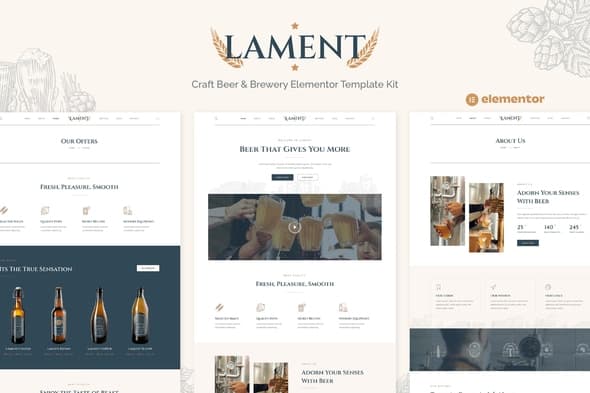 Lament - Craft Beer & Brewery Elementor Template