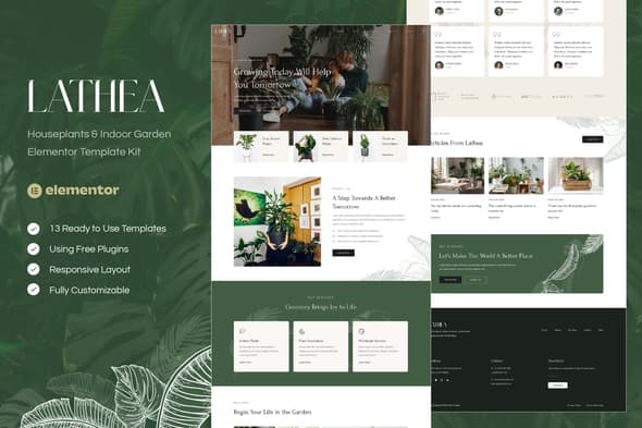 Lathea - Houseplants & Indoor Garden Elementor Template