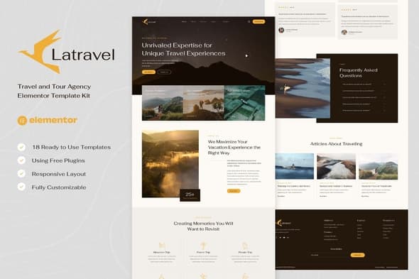 Latravel - Travel and Tour Agency Elementor Template