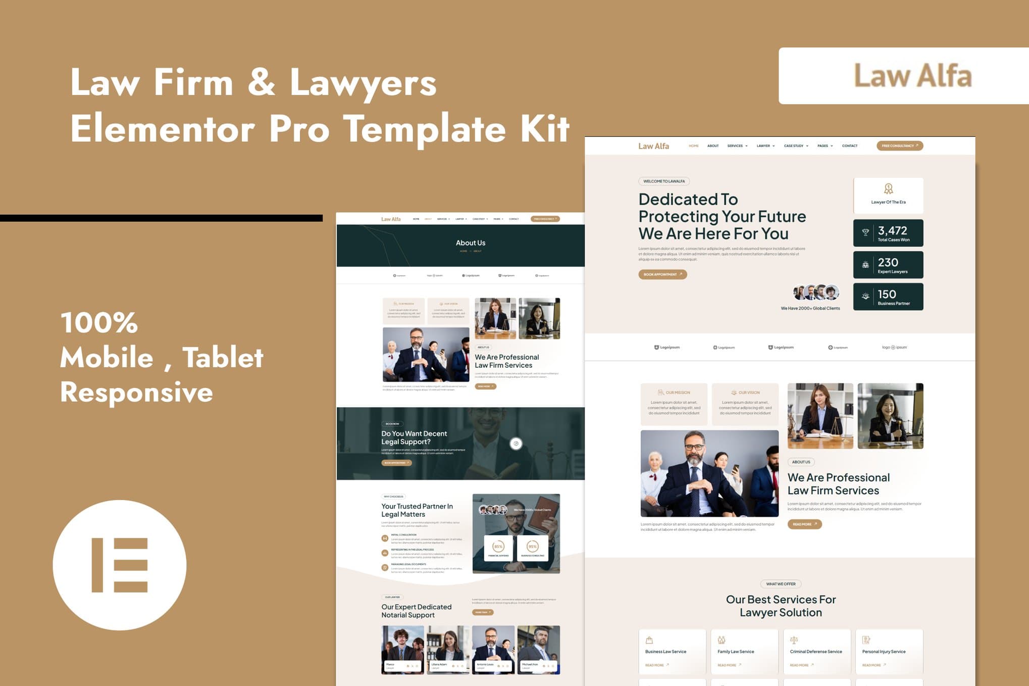 LawAlfa - Law Firm & Lawyers Elementor Pro Elementor Template