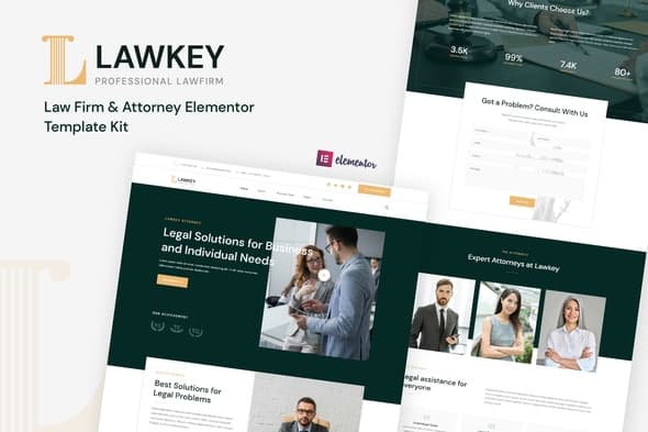 Lawkey - Law Firm & Attorney Elementor Template