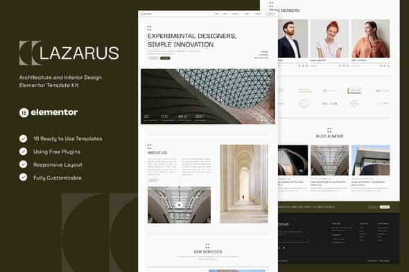 Lazarus - Architecture & Interior Design Elementor Template