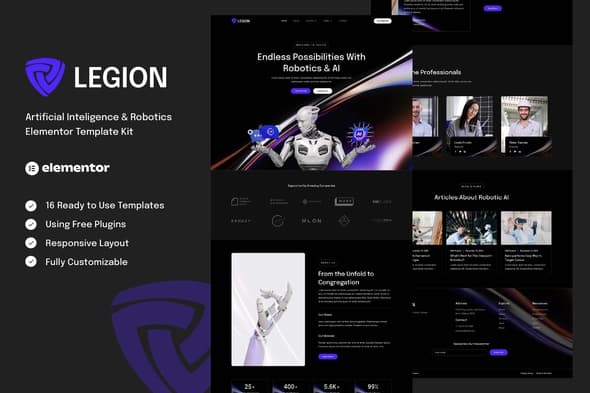 Legion - Artificial Intelligence & Robotics Elementor Template