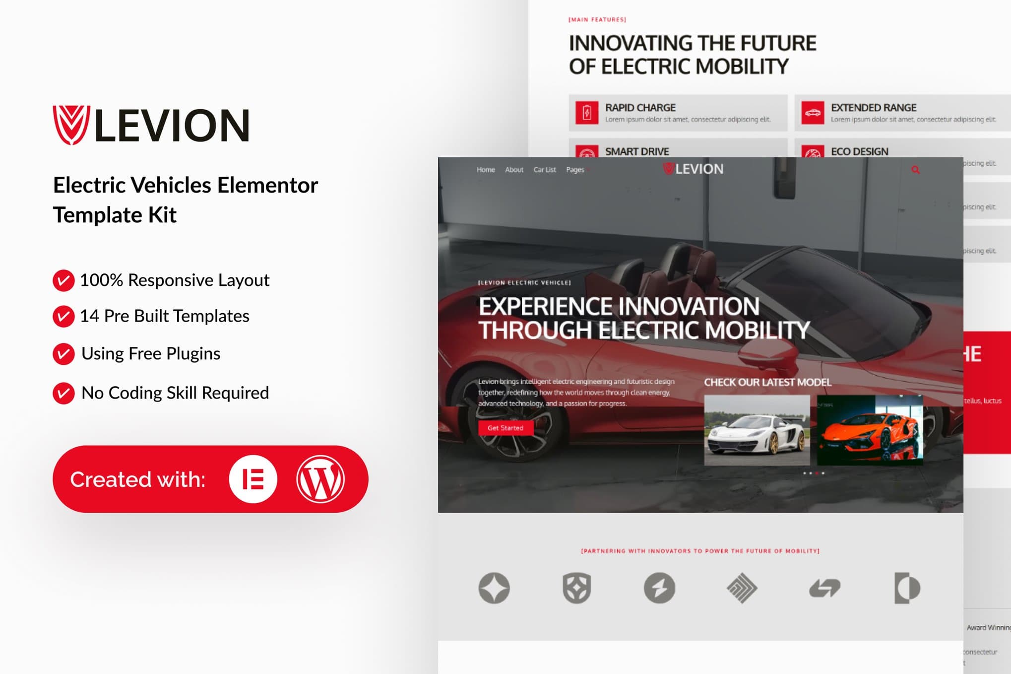 Levion - Electric Vehicle Elementor Template