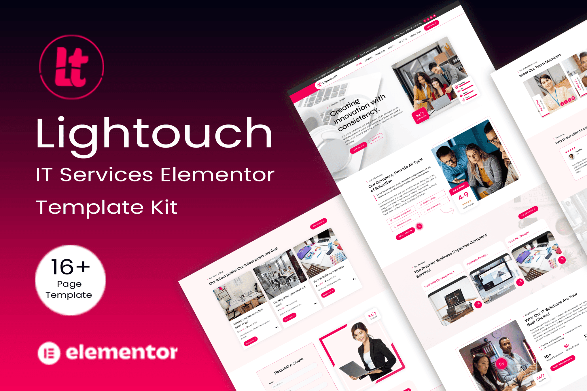 Lightouch - IT Solutions Elementor Template