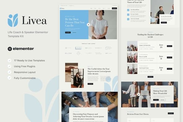 Livea - Life Coach & Speaker Elementor Template