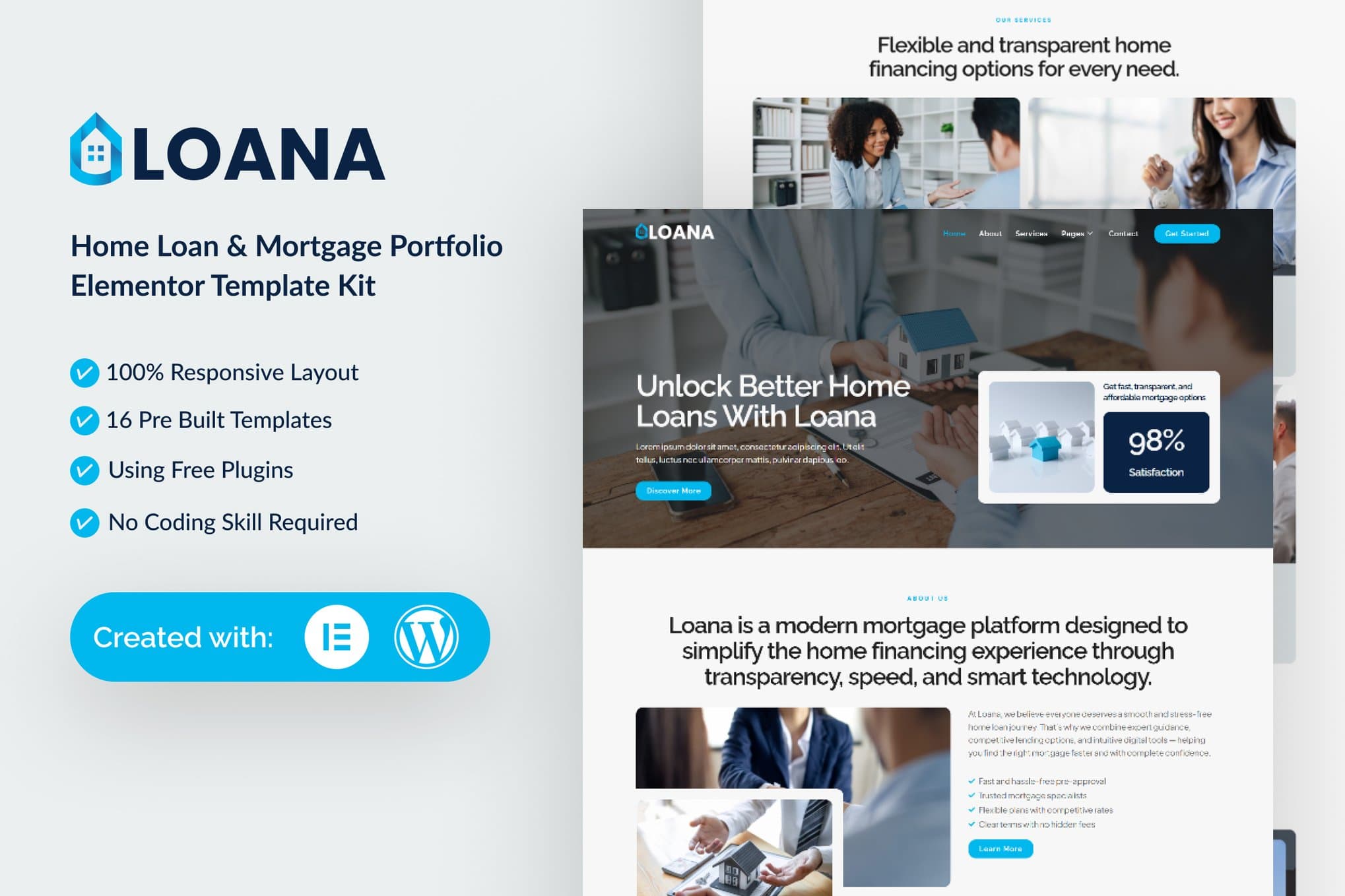 Loana - Home Loan & Mortgage Elementor Template