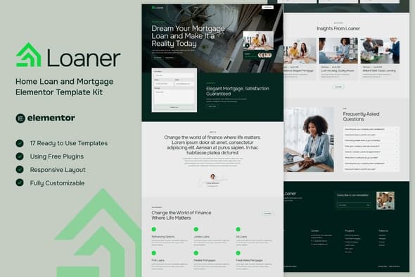 Loaner - Home Loan and Mortgage Elementor Template