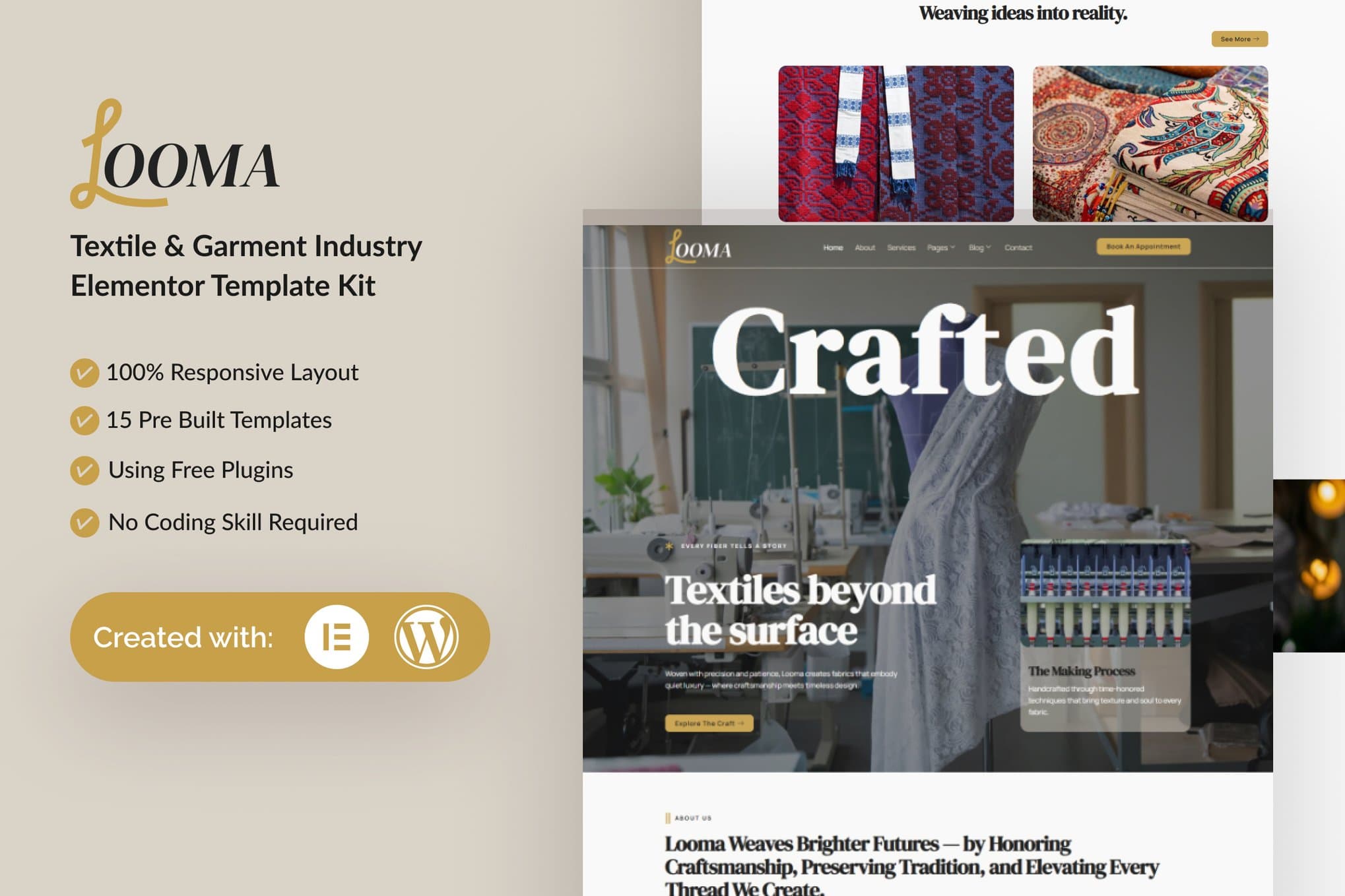 Looma - Textile Garment Industry Elementor Template