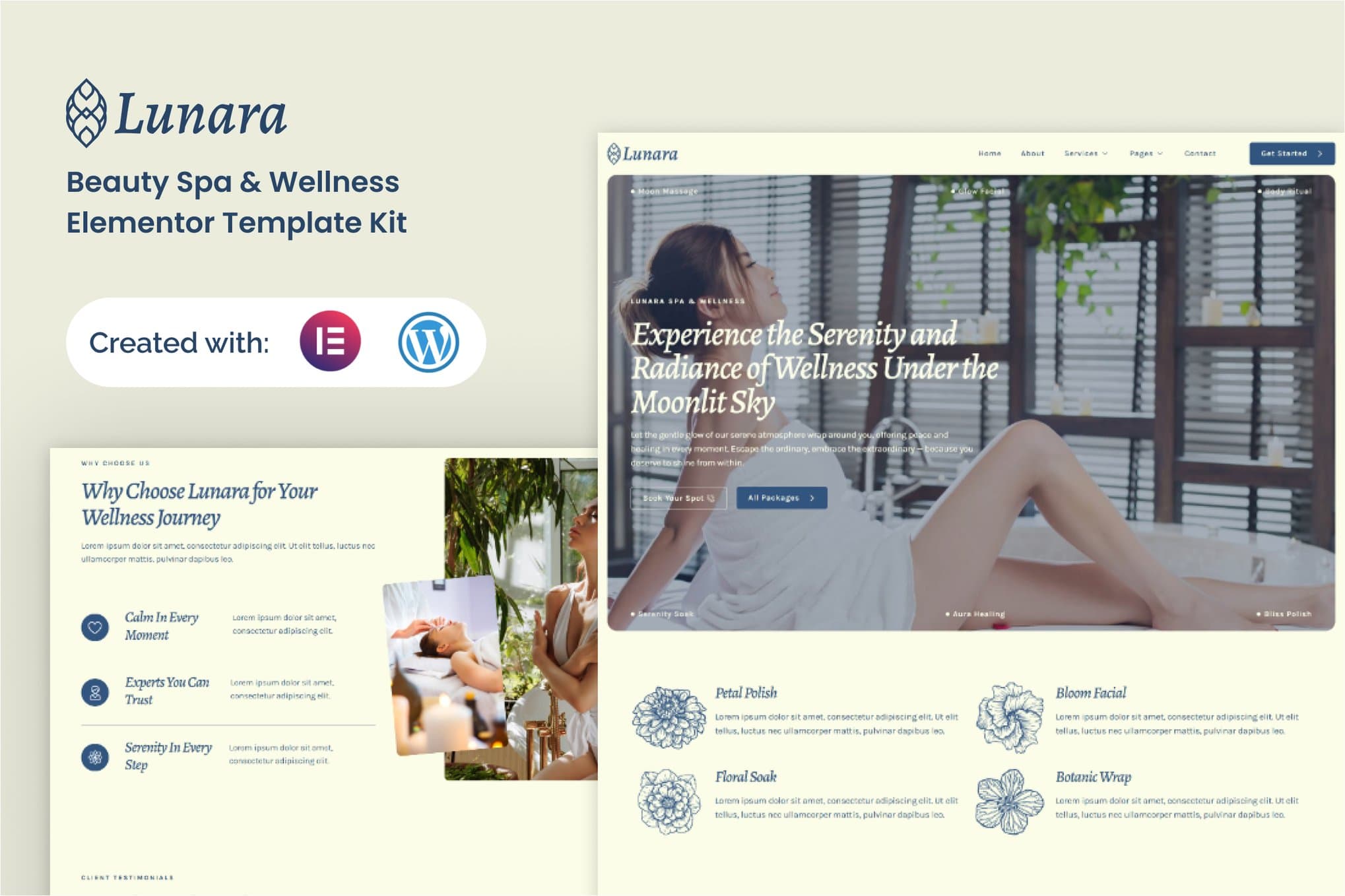 Lunara - Beauty Spa Wellnes Elementor Template