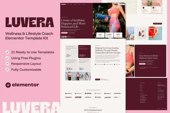 Luvera – Wellness & Lifestyle Coach Elementor Template