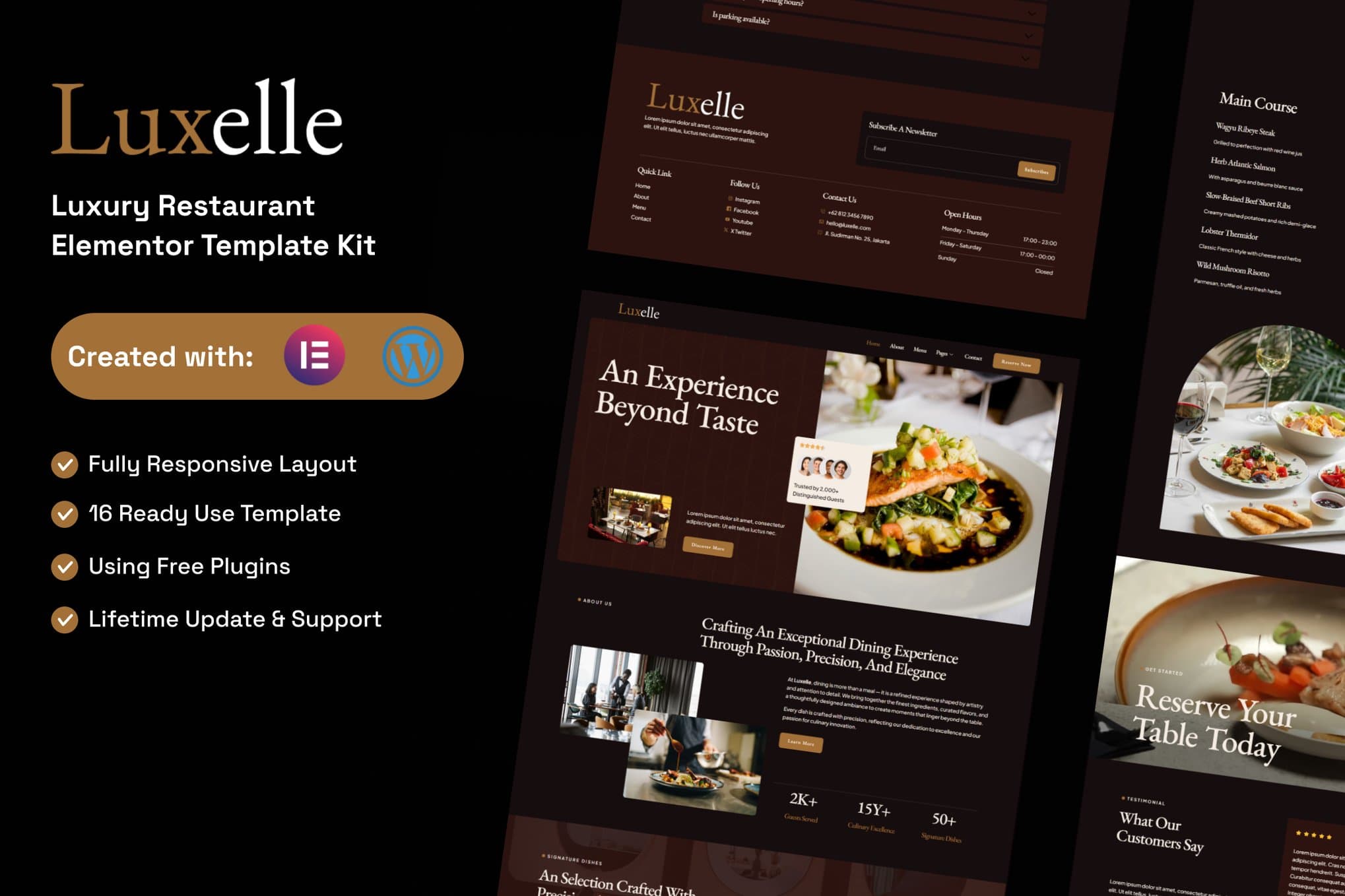 Luxelle - Luxury Restaurant Elementor Template