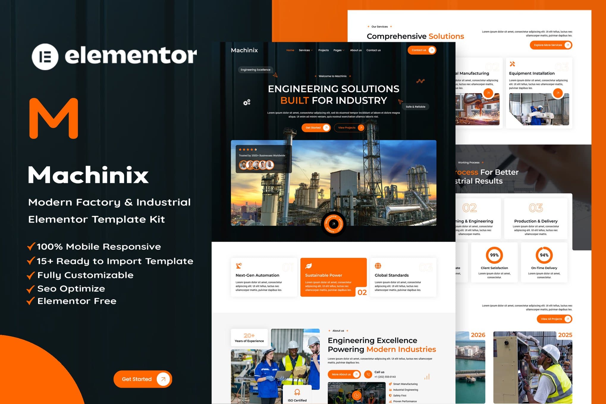 Machinix - Modern Factory & Industrial Elementor Template