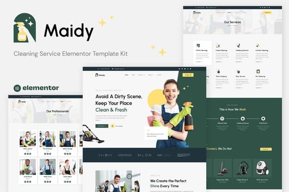 Maidy - Cleaning Service Elementor Template