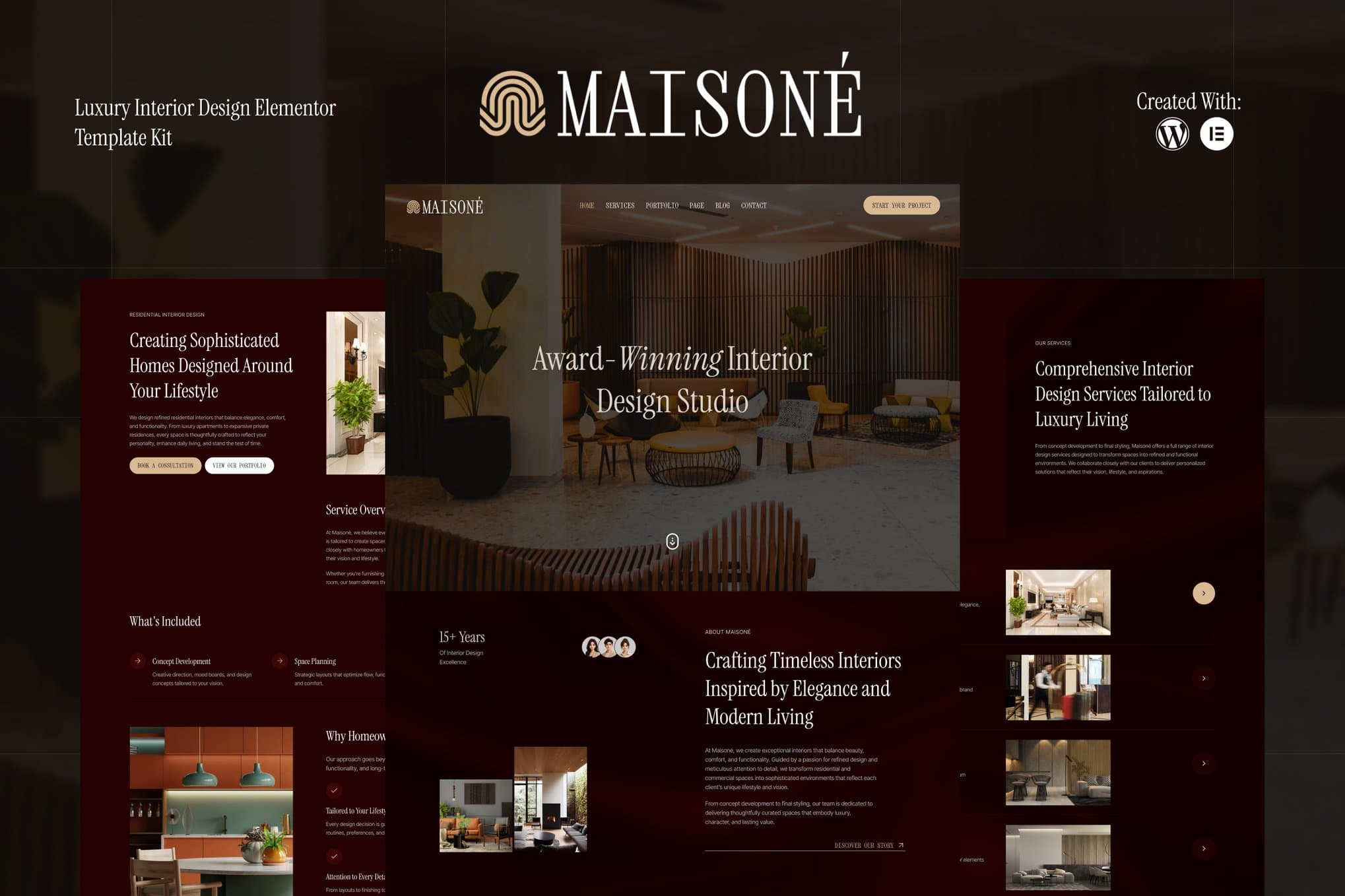 Maisone - Luxury Interior Design Elementor Template