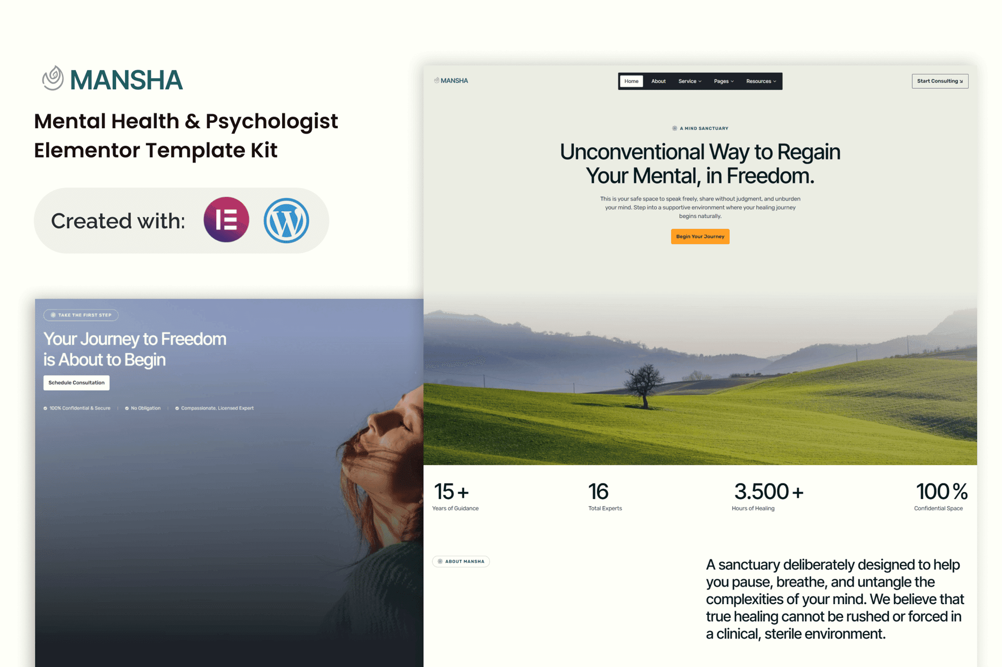 Mansha - Mental Health & Psychology Elementor Template