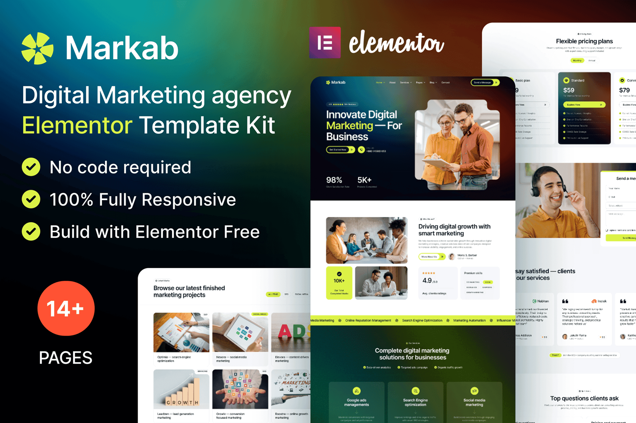 Markab — Digital Marketing Elementor Template