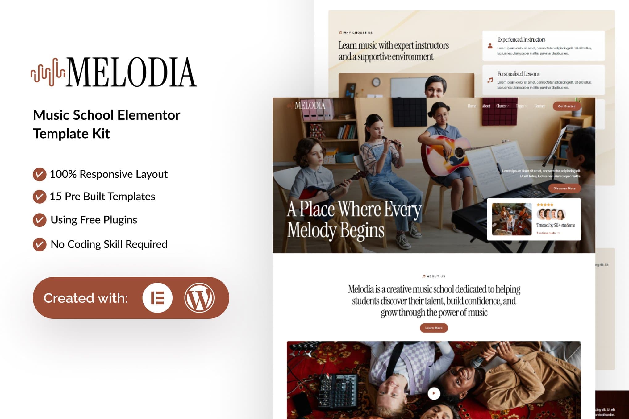 Melodia - Music School Elementor Template