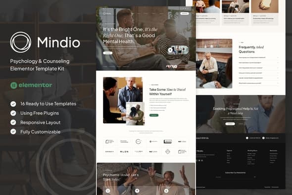 Mindio - Psychology & Counseling Elementor Template