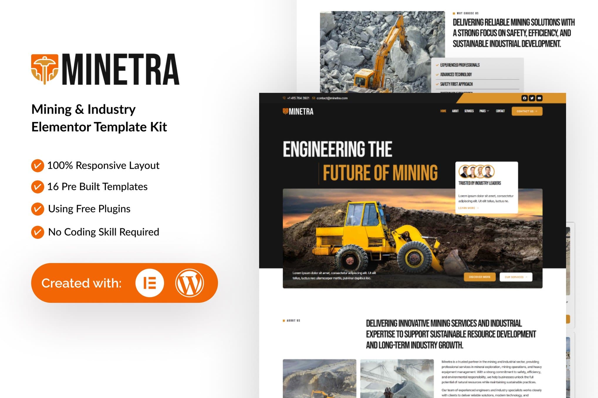 Minetra - Mining & Industry Elementor Template