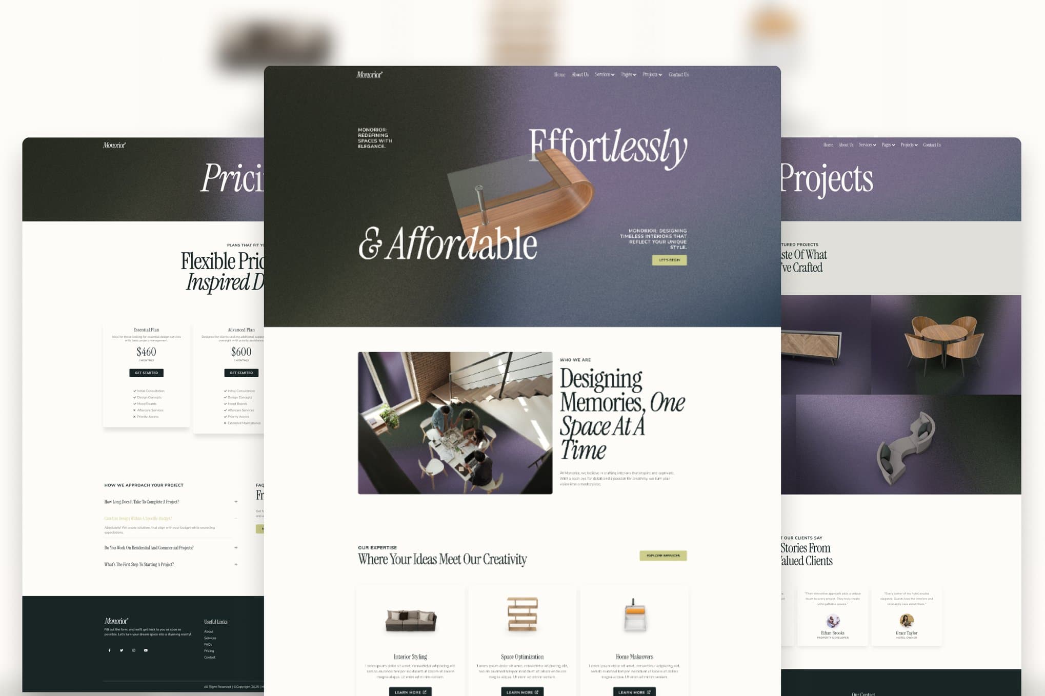 Monorior Space - Gradient Interior Elementor Template