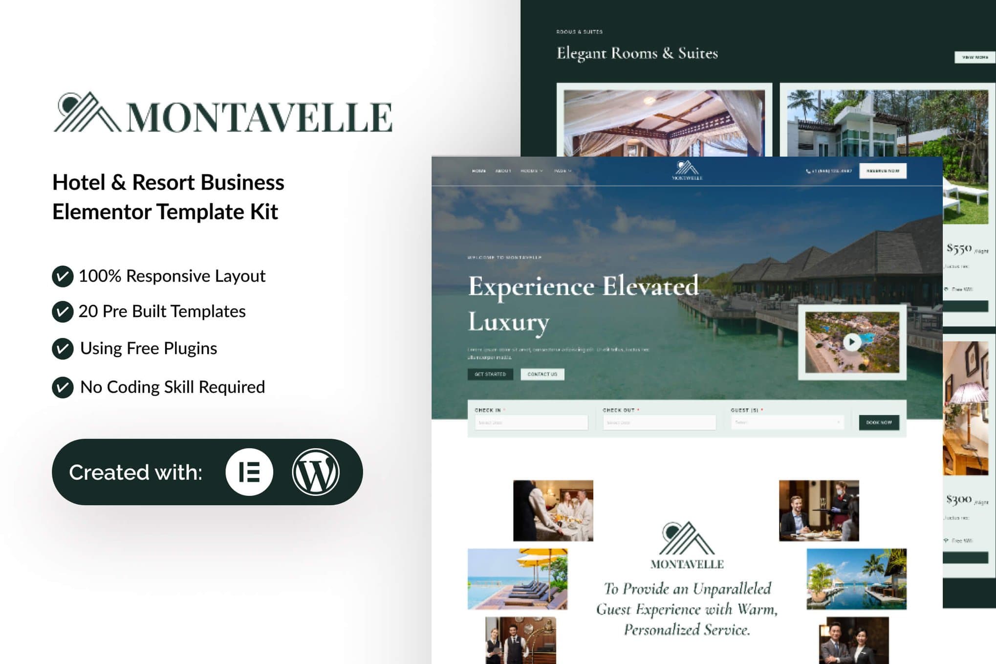 Montavelle - Hotel & Resort Business Elementor Template