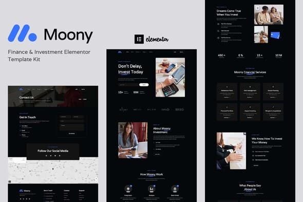 Moony - Finance & Investment Elementor Template