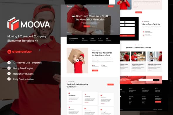 Moova - Moving & Transport Company Elementor Template
