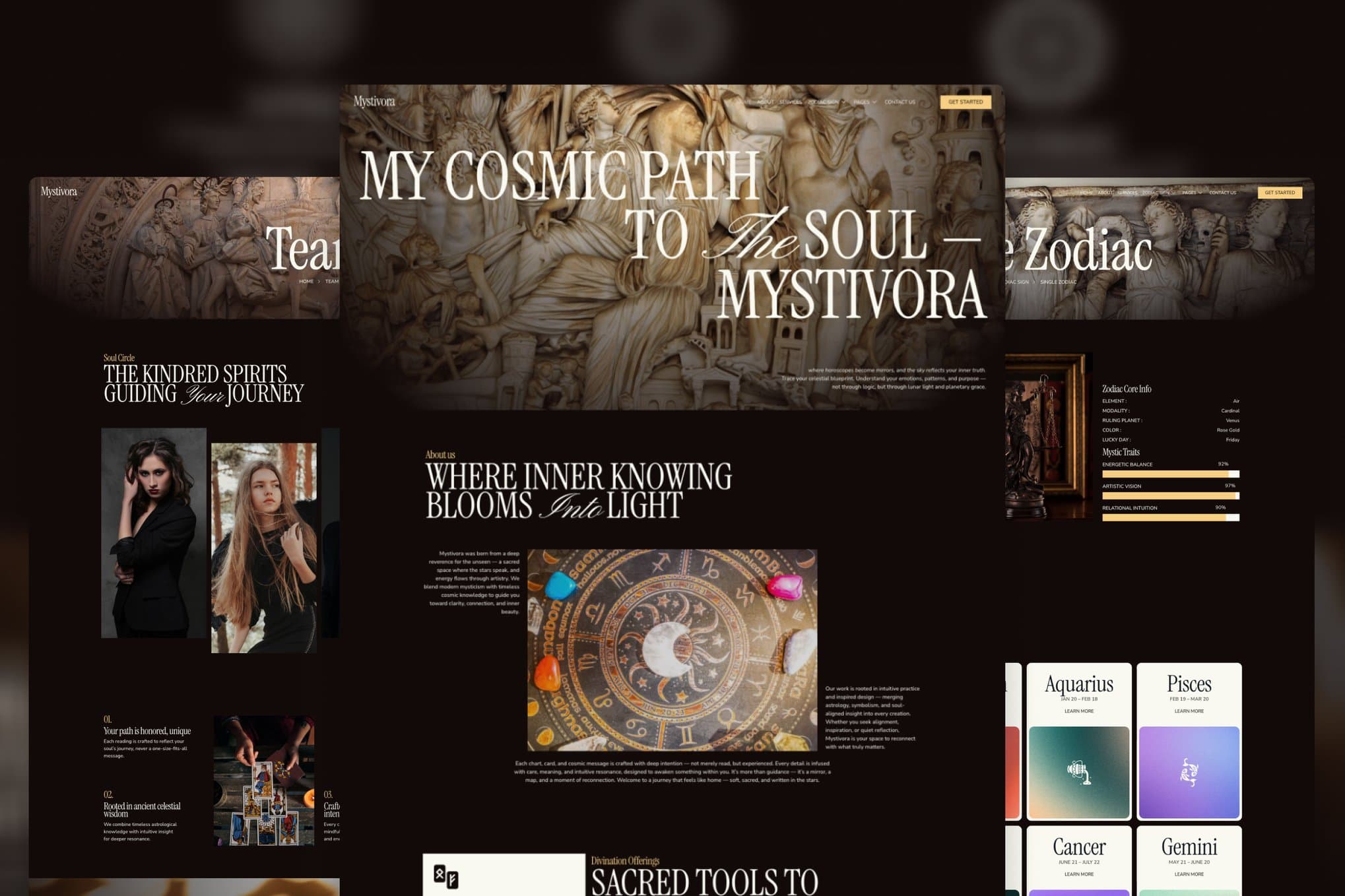 Mystivora - Modern Mystical Astrology & Horoscope Elementor Template