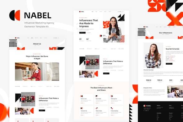 Nabel - Influencer Marketing Agency Elementor Template